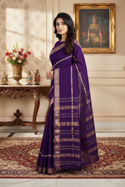 Purple Dobby Saree with Golden Zari Border