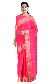 Blue Dobby Saree with Butis and Goldan Zari Border