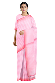 Pink Saree and Prench Pink, Magenta Border