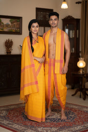 Yellow Couple Set with Magenta Linings and Border