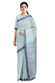 Sea Green Saree with Blue Border