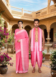 Magenta Couple Set with White Linings and Border