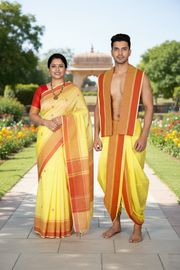 Yellow Couple Set with Red Border and Butis
