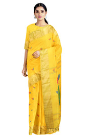 Turmeric Yellow Paithani Cotton Saree