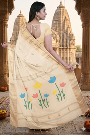 Off White Paithani Cotton Saree
