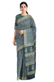 Handwoven Naturally Dyed Indigo Saree