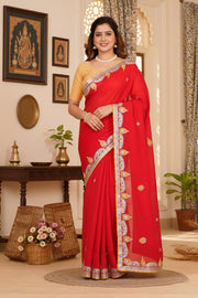 Hand Embroidered Zardozi Saree