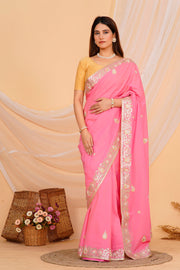 Hand Embroidered Zardozi Saree