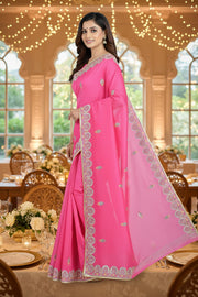 Hand Embroidered Zardozi Saree