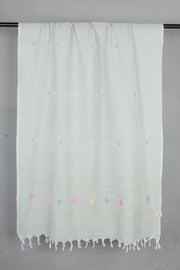 Mint Green Stole with Multi Color Butis