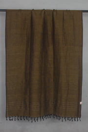 Russet Brown Slub Stole with Zari