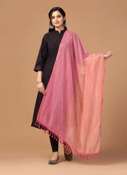 Magenta, Orange and Golden Zari Tissue Dupatta
