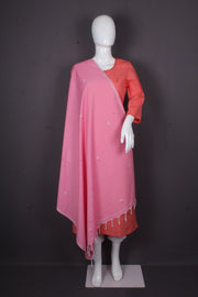Handwoven Cotton Dupatta with Intricate Katha Embroidery