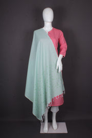 Handwoven Cotton Dupatta with Intricate Katha Embroidery