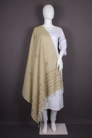 Handwoven Cotton Dupatta with Intricate Katha Embroidery