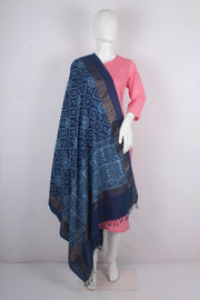 Handwoven Cotton Dabu Printed Dupatta
