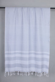 Handwoven Cotton Sky Blue with White Striped