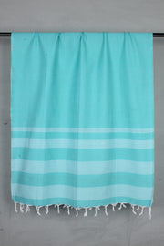 Turquoise Blue Stole with White Lining Border