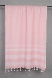 Peach Stole with White Lining Border