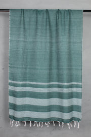 Olive Green Stole with White Lining Border
