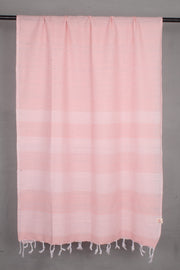 Peach Stole with White Striped