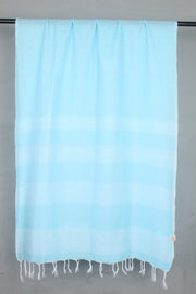 Sky Blue Stole with White Striped