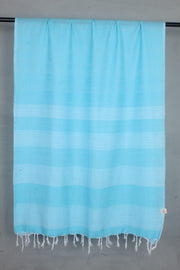 Sky Blue Stole with White Striped