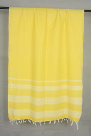 Lemon Yellow Stole with White Striped