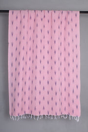 Handwoven Cotton Pink Ikat Stole
