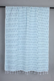 Handwoven Cotton Sky Blue Ikat Stole