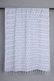 Handwoven Cotton Off White Ikat Stole