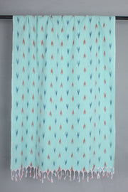 Handwoven Cotton Space Green Ikat Stole