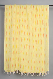 Handwoven Cotton Yellow Ikat Stole