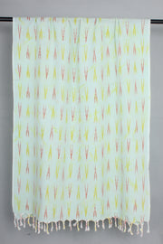 Handwoven Cotton Sea Green Ikat Stole