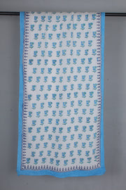 Handwoven Cotton Stole with Sanganeri Print