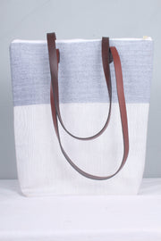Grey and White Hand Bag