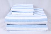 Carolina Blue and White Striped Double Bedsheet