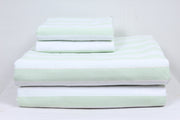 Green and White Striped Double Bedsheet