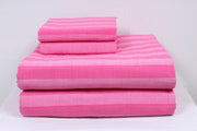 Magenta and Pink Striped Double Bedsheet