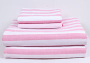 Watermelon Pink and White Striped Single Bedsheet