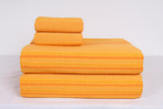 Yellow and Orange Striped Double Bedsheet