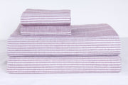 Violet and White Striped Double Bedsheet