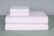 Light Pink and White Striped Double Bedsheet