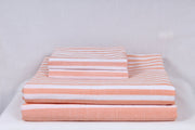 Cataloupe Orange and White Striped Double Bedsheet
