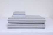 Gray Double Bedsheet with Multiple Stripes Design