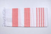 Pastel Red and White Striped Single Bedsheet