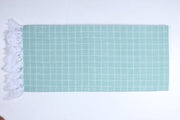 Spearmint Green and White Check Single Bedsheet