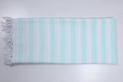 Green and White Striped Single Bedsheet