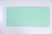 Sea Green and White Check Single Bedsheet