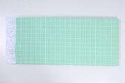Sea Green and White Check Single Bedsheet